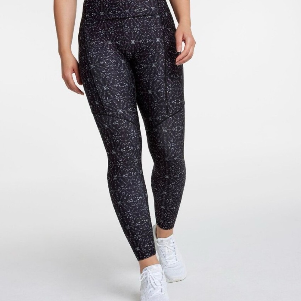 Women's Black Patterned Leggings